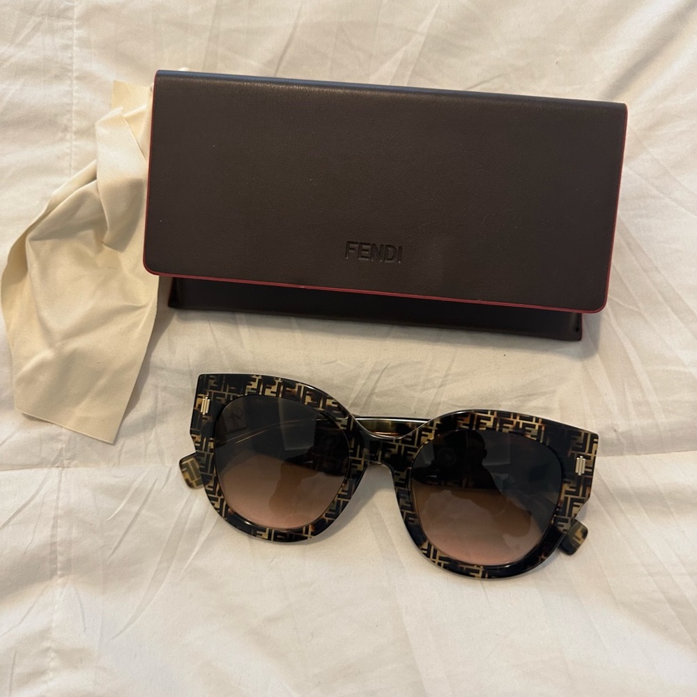 Fendi
All-Over FF Acetate Cat-Eye Sunglasses